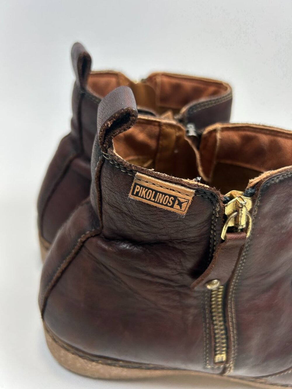 PIKOLINOS Ankle Boots Booties Granada WOW-8988 Leather Dual Zipper Brown EU 40 - Picture 6 of 13